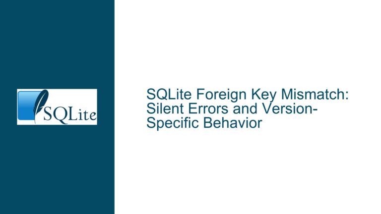 SQLite Foreign Key Mismatch: Silent Errors and Version-Specific Behavior