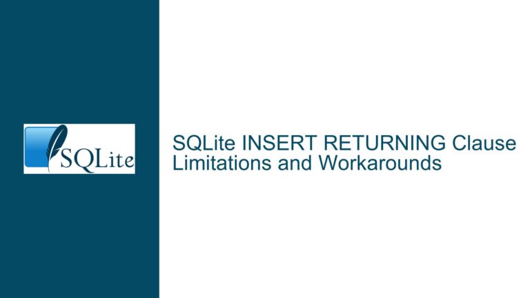 SQLite INSERT RETURNING Clause Limitations and Workarounds