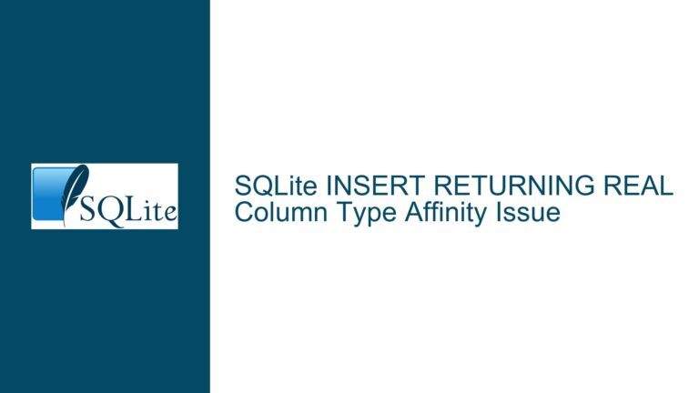 SQLite INSERT RETURNING REAL Column Type Affinity Issue