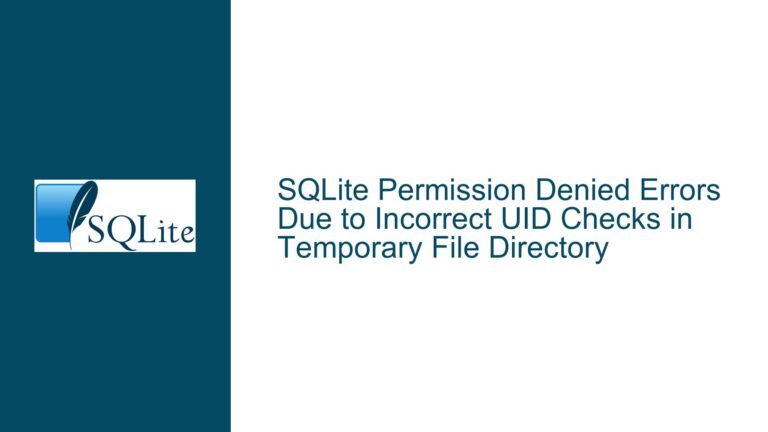 SQLite Permission Denied Errors Due to Incorrect UID Checks in Temporary File Directory