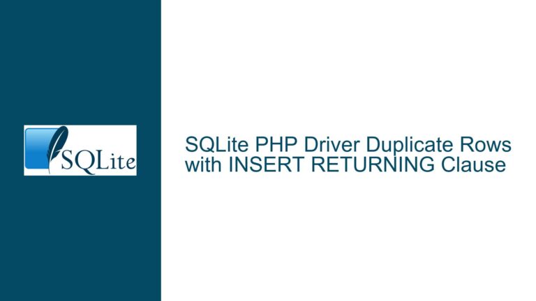 SQLite PHP Driver Duplicate Rows with INSERT RETURNING Clause