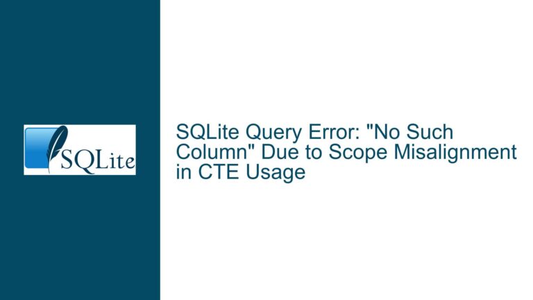 SQLite Query Error: “No Such Column” Due to Scope Misalignment in CTE Usage
