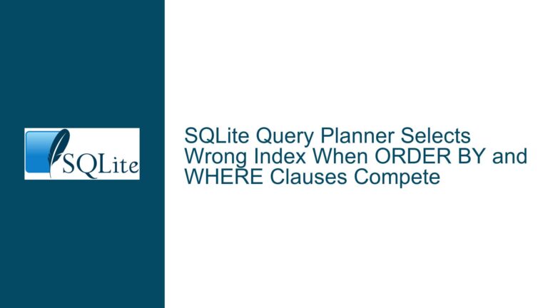 SQLite Query Planner Selects Wrong Index When ORDER BY and WHERE Clauses Compete