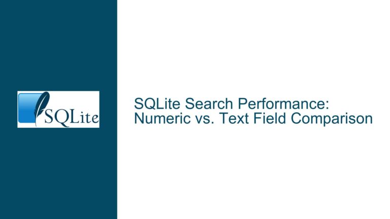 SQLite Search Performance: Numeric vs. Text Field Comparison