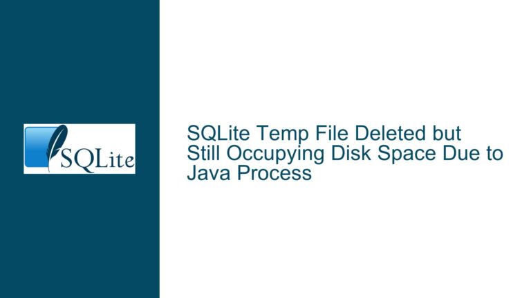 SQLite Temp File Deleted but Still Occupying Disk Space Due to Java Process