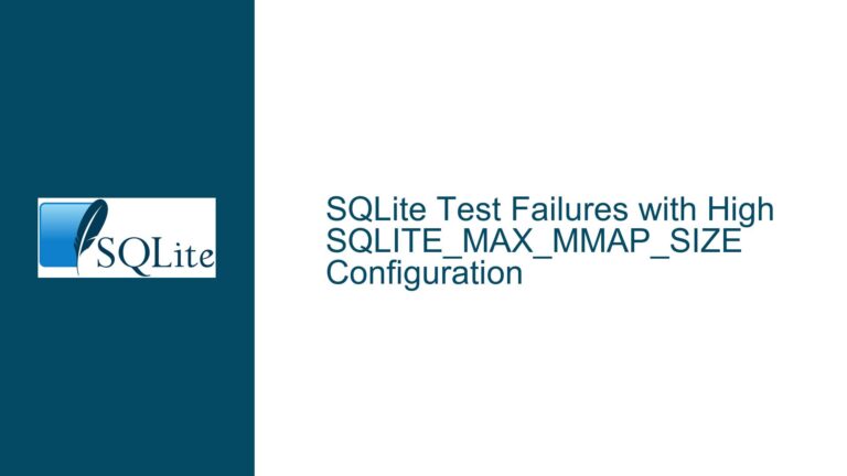 SQLite Test Failures with High SQLITE_MAX_MMAP_SIZE Configuration