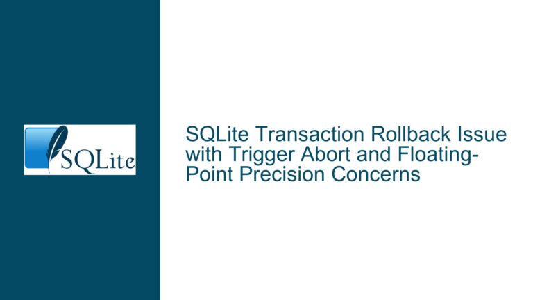 SQLite Transaction Rollback Issue with Trigger Abort and Floating-Point Precision Concerns