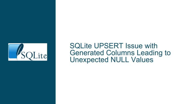 SQLite UPSERT Issue with Generated Columns Leading to Unexpected NULL Values