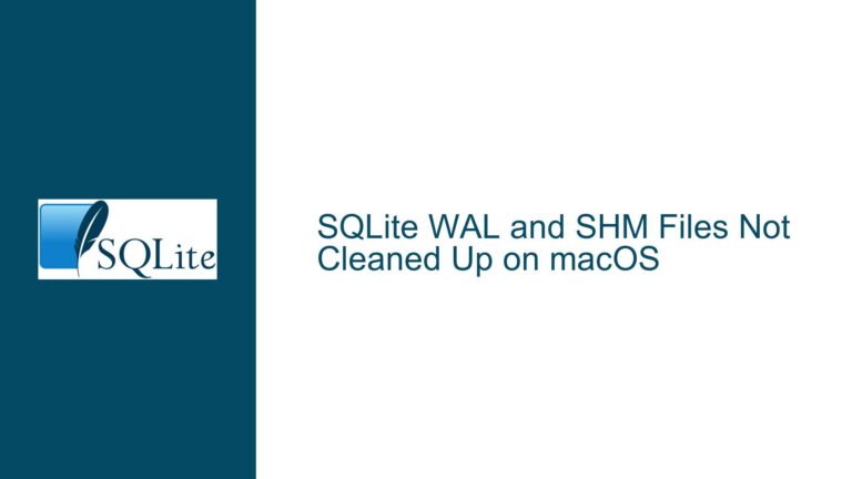 SQLite WAL and SHM Files Not Cleaned Up on macOS
