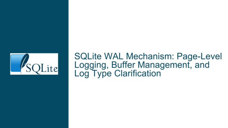 SQLite WAL Mechanism: Page-Level Logging, Buffer Management, and Log Type Clarification
