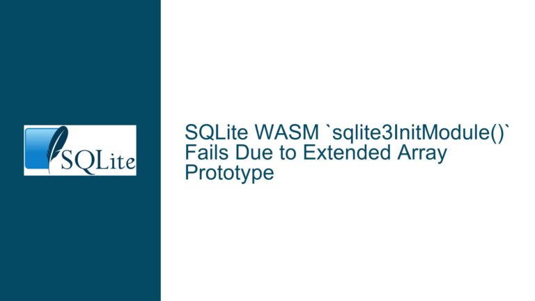 SQLite WASM `sqlite3InitModule()` Fails Due to Extended Array Prototype
