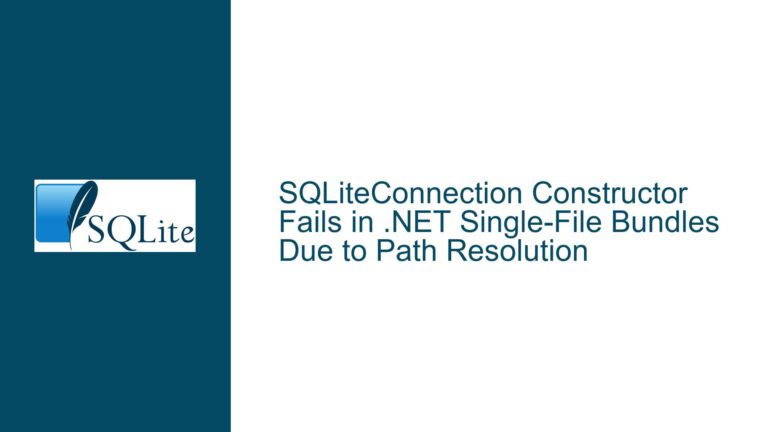 SQLiteConnection Constructor Fails in .NET Single-File Bundles Due to Path Resolution