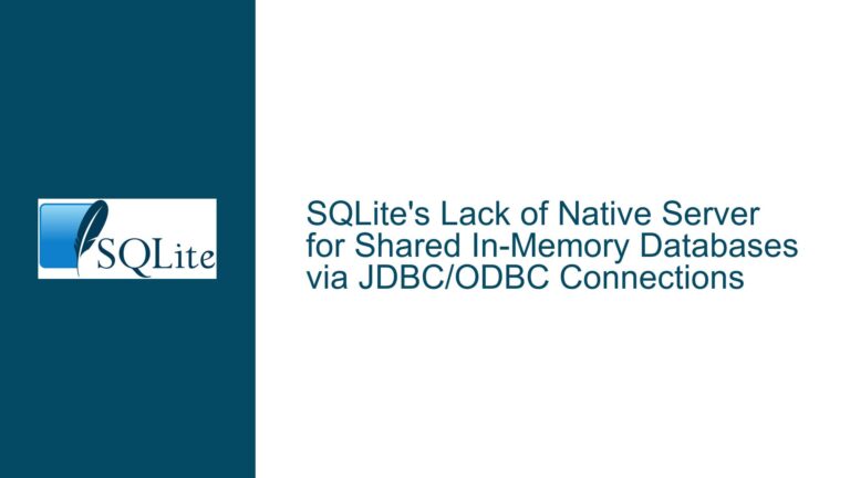 SQLite’s Lack of Native Server for Shared In-Memory Databases via JDBC/ODBC Connections