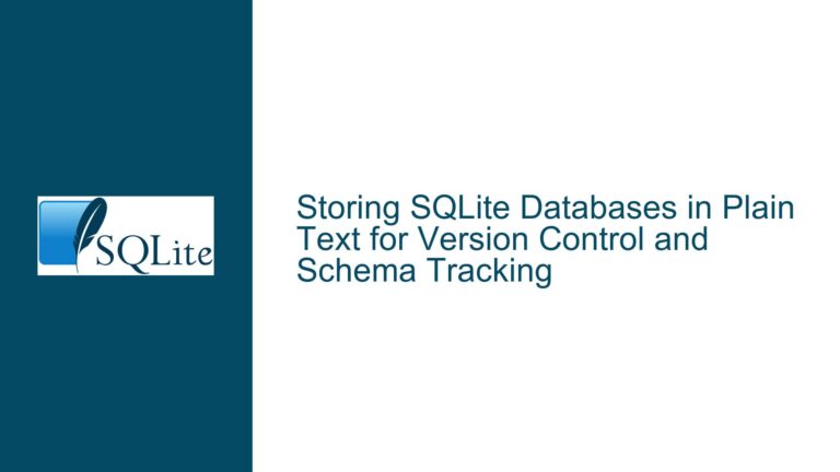 Storing SQLite Databases in Plain Text for Version Control and Schema Tracking