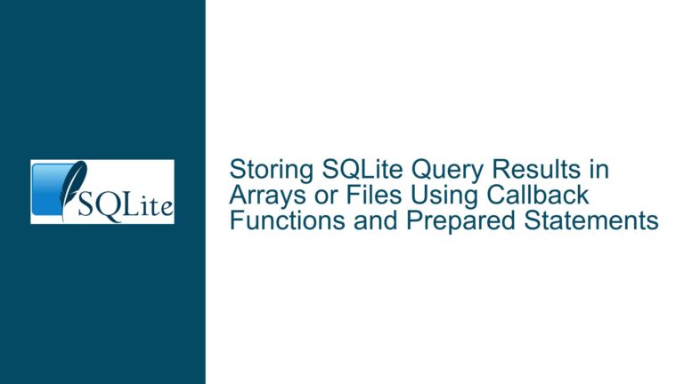 Storing SQLite Query Results in Arrays or Files Using Callback Functions and Prepared Statements