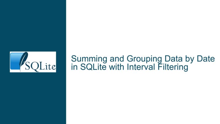 Summing and Grouping Data by Date in SQLite with Interval Filtering