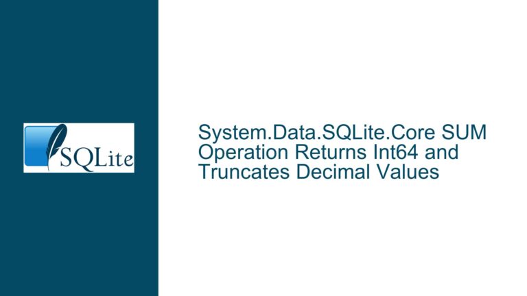 System.Data.SQLite.Core SUM Operation Returns Int64 and Truncates Decimal Values