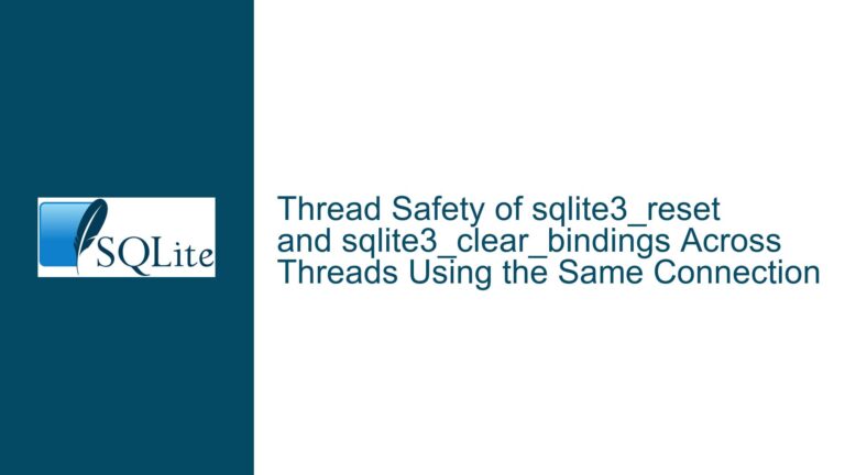 Thread Safety of sqlite3_reset and sqlite3_clear_bindings Across Threads Using the Same Connection