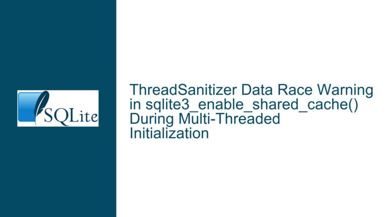 ThreadSanitizer Data Race Warning in sqlite3_enable_shared_cache() During Multi-Threaded Initialization