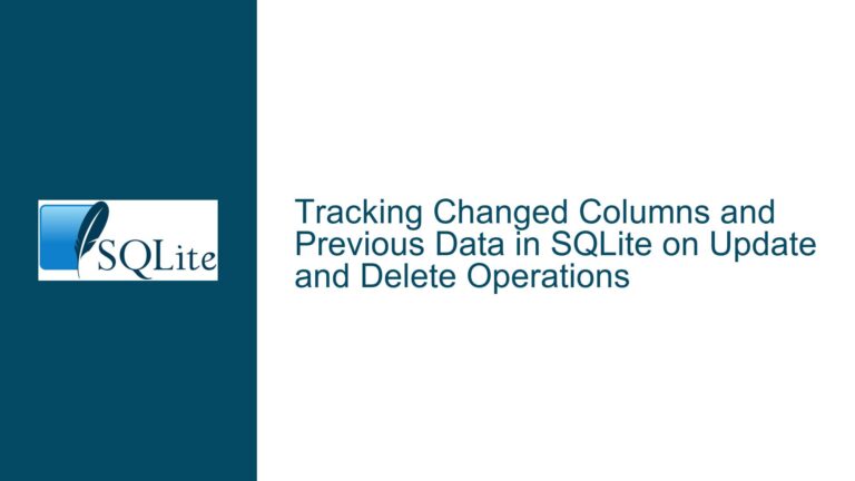 Tracking Changed Columns and Previous Data in SQLite on Update and Delete Operations