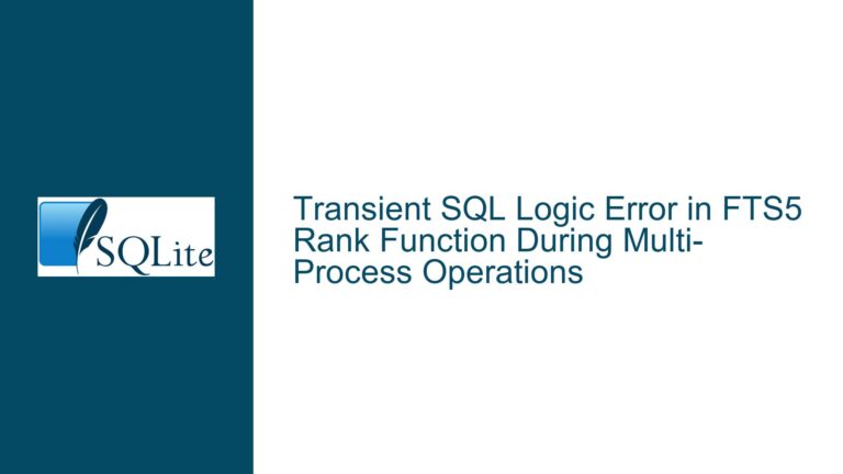 Transient SQL Logic Error in FTS5 Rank Function During Multi-Process Operations
