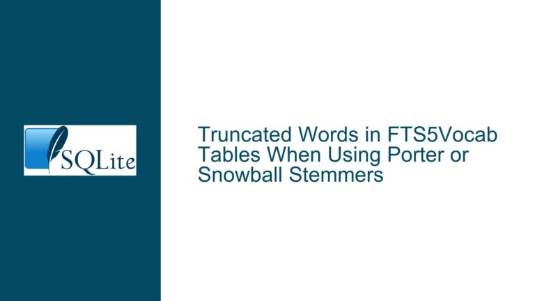 Truncated Words in FTS5Vocab Tables When Using Porter or Snowball Stemmers