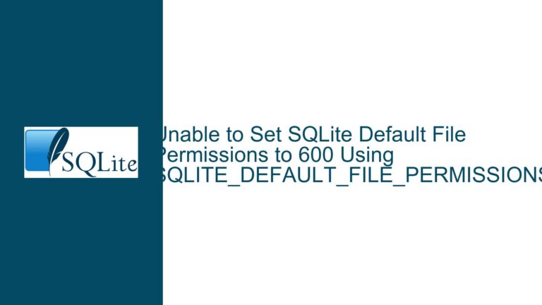 Unable to Set SQLite Default File Permissions to 600 Using SQLITE_DEFAULT_FILE_PERMISSIONS