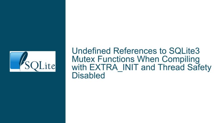 Undefined References to SQLite3 Mutex Functions When Compiling with EXTRA_INIT and Thread Safety Disabled