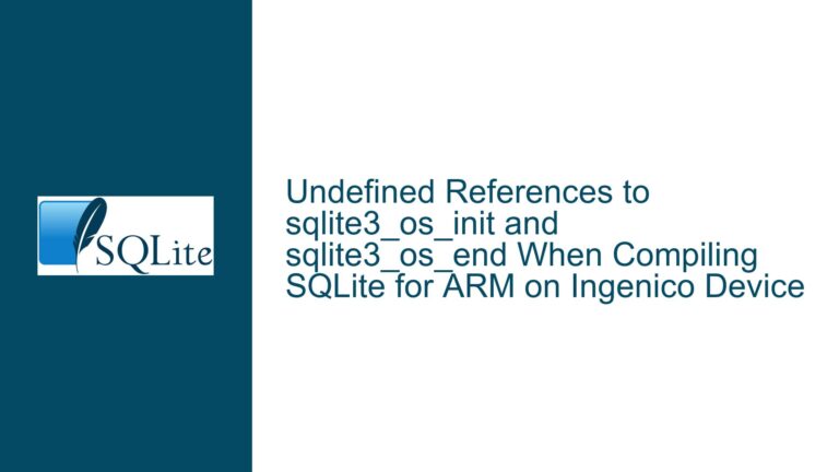 Undefined References to sqlite3_os_init and sqlite3_os_end When Compiling SQLite for ARM on Ingenico Device