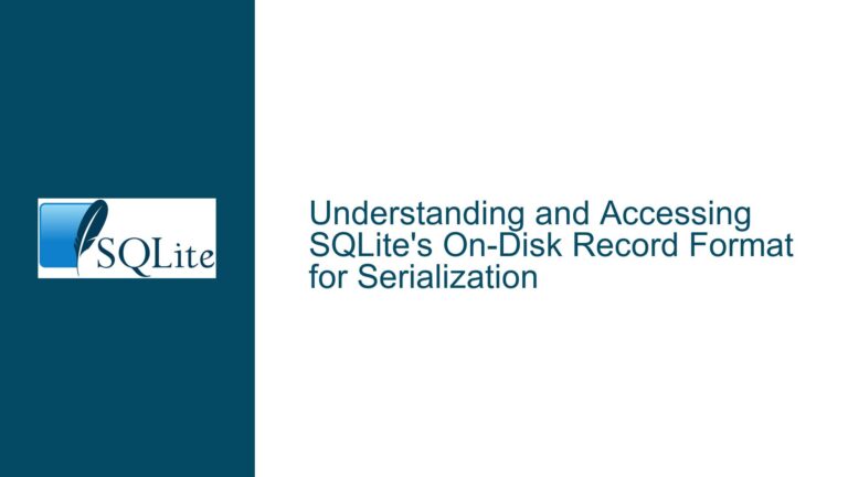 and Accessing SQLite’s On-Disk Record Format for Serialization