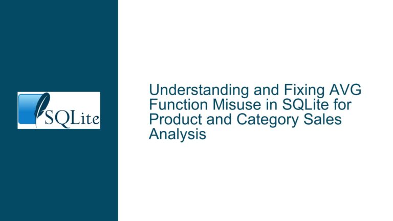 and Fixing AVG Function Misuse in SQLite for Product and Category Sales Analysis