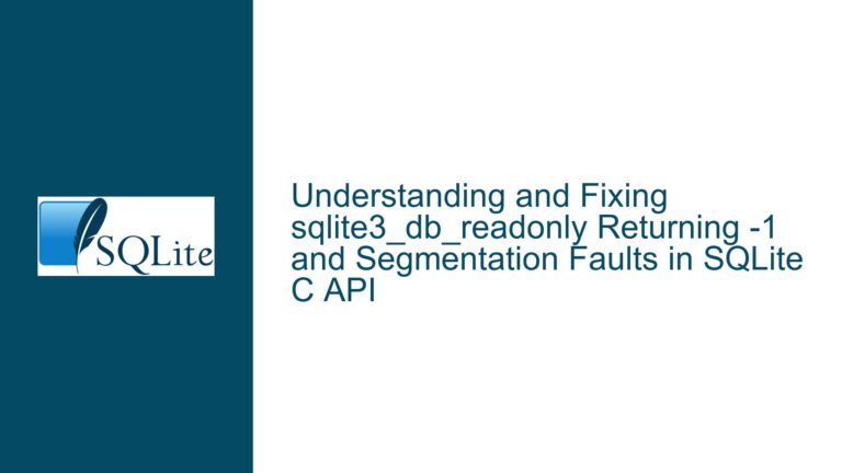 and Fixing sqlite3_db_readonly Returning -1 and Segmentation Faults in SQLite C API