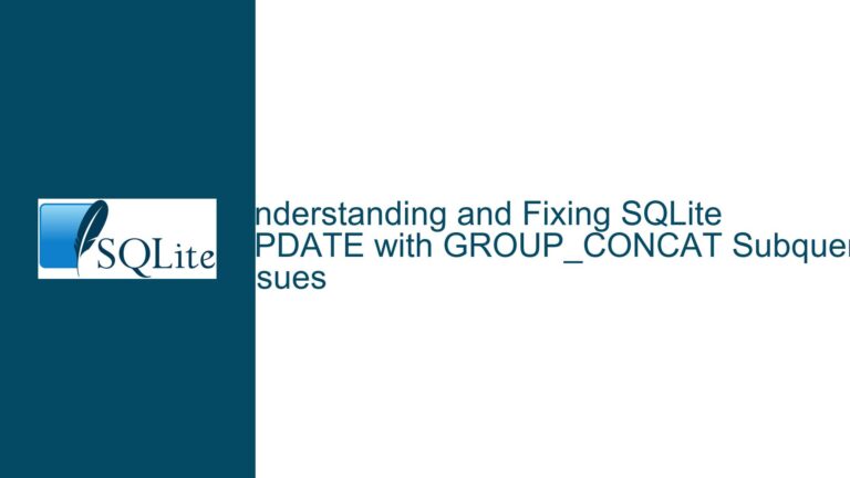 and Fixing SQLite UPDATE with GROUP_CONCAT Subquery Issues