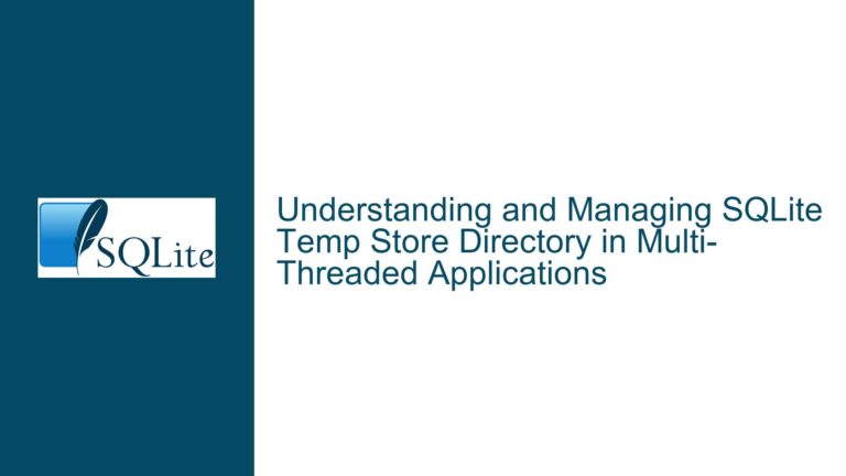 and Managing SQLite Temp Store Directory in Multi-Threaded Applications