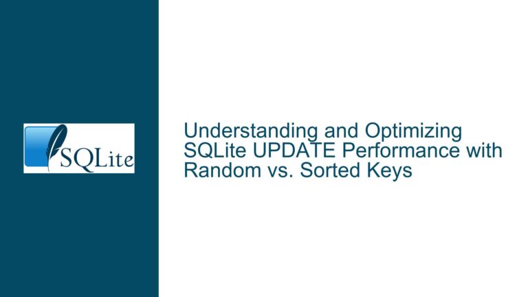 and Optimizing SQLite UPDATE Performance with Random vs. Sorted Keys