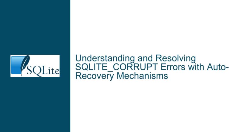 and Resolving SQLITE_CORRUPT Errors with Auto-Recovery Mechanisms