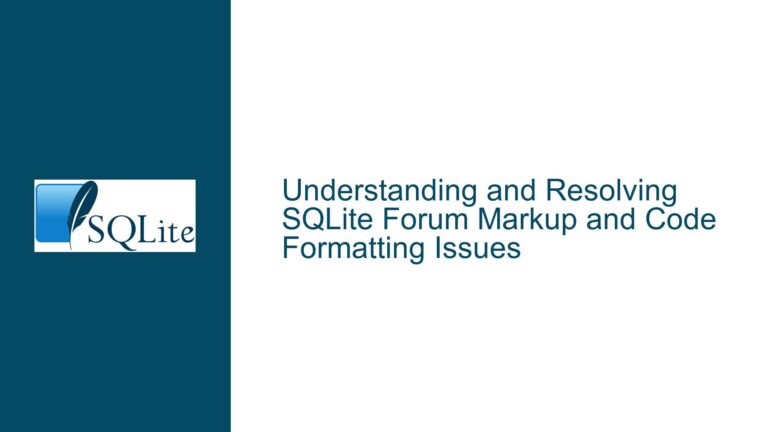 and Resolving SQLite Forum Markup and Code Formatting Issues