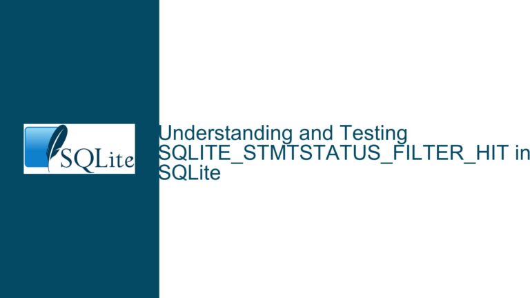 and Testing SQLITE_STMTSTATUS_FILTER_HIT in SQLite