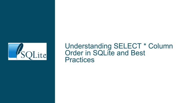 SELECT * Column Order in SQLite and Best Practices