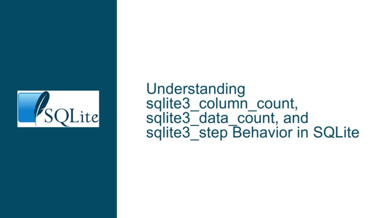 sqlite3_column_count, sqlite3_data_count, and sqlite3_step Behavior in SQLite