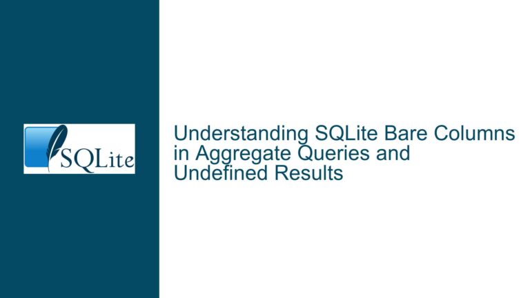 SQLite Bare Columns in Aggregate Queries and Undefined Results