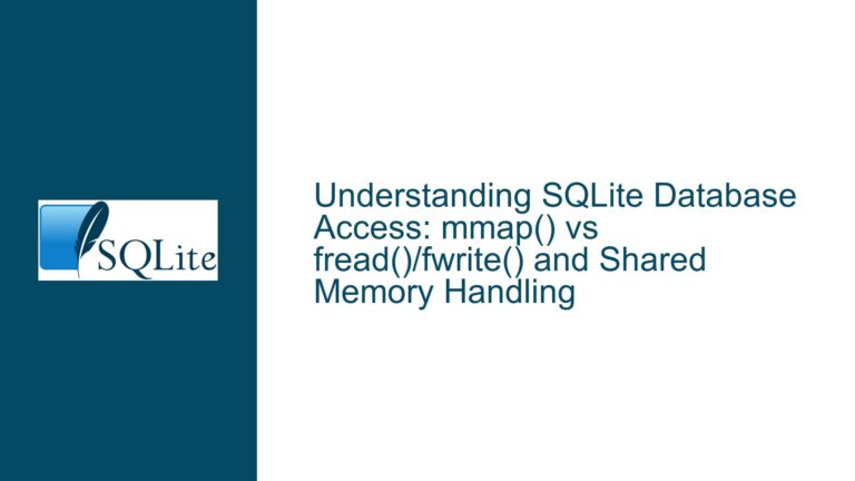 SQLite Database Access: mmap() vs fread()/fwrite() and Shared Memory Handling