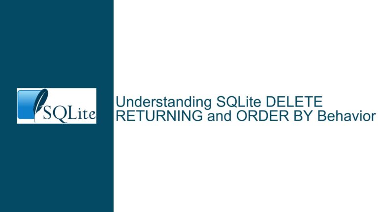 SQLite DELETE RETURNING and ORDER BY Behavior