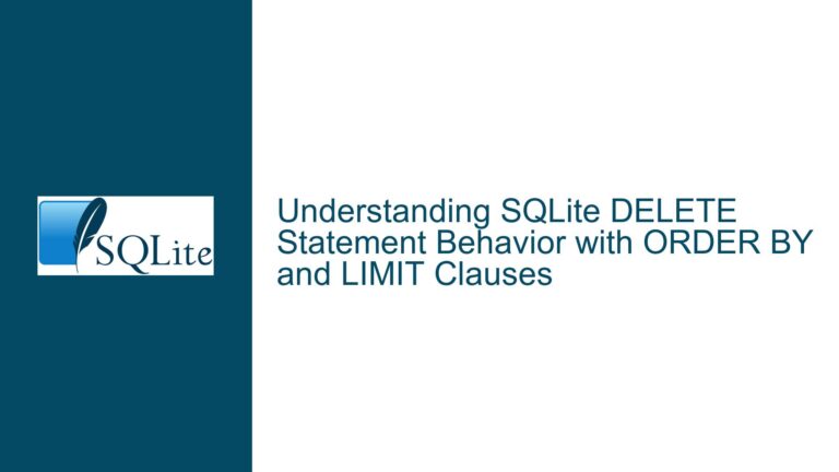 SQLite DELETE Statement Behavior with ORDER BY and LIMIT Clauses