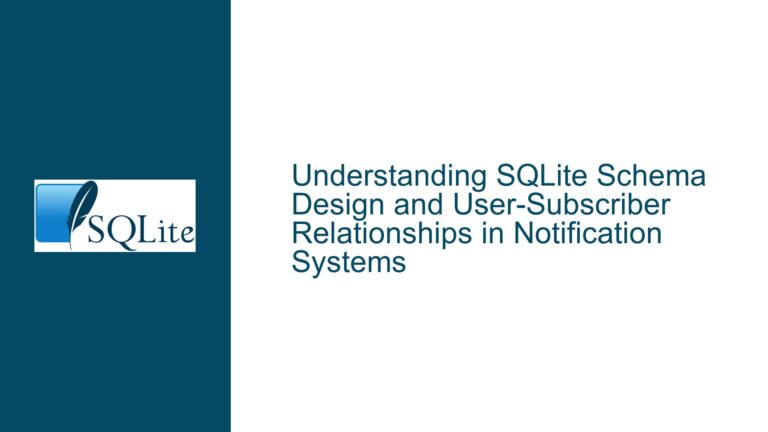 SQLite Schema Design and User-Subscriber Relationships in Notification Systems