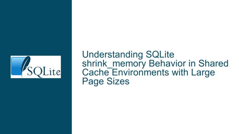 SQLite shrink_memory Behavior in Shared Cache Environments with Large Page Sizes