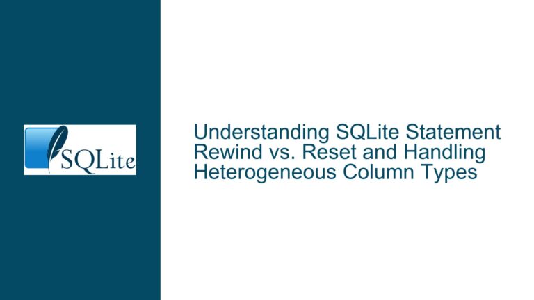 SQLite Statement Rewind vs. Reset and Handling Heterogeneous Column Types