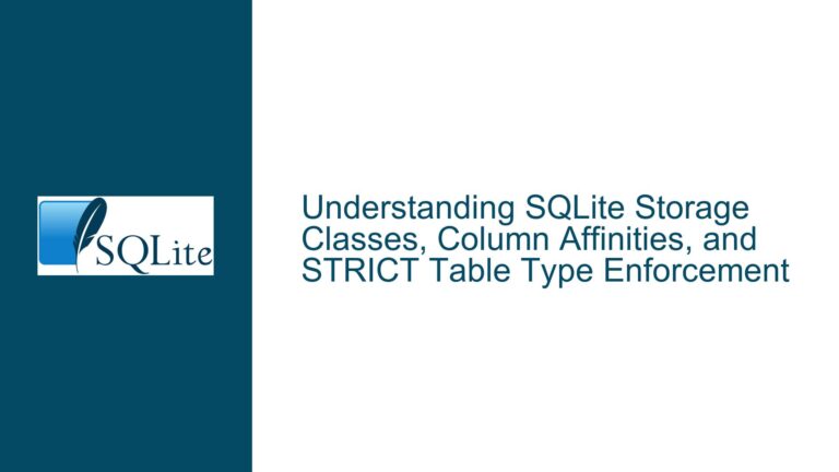 SQLite Storage Classes, Column Affinities, and STRICT Table Type Enforcement