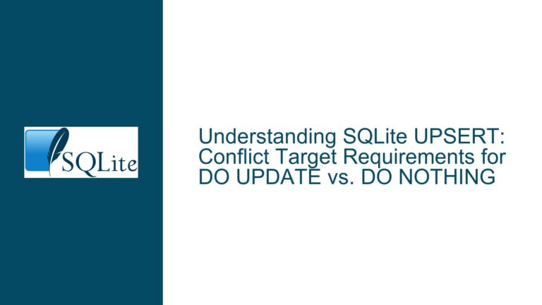 SQLite UPSERT: Conflict Target Requirements for DO UPDATE vs. DO NOTHING