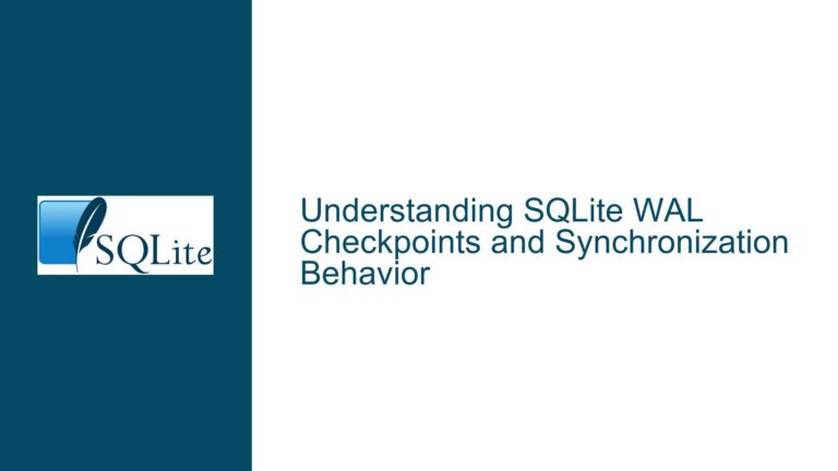 SQLite WAL Checkpoints and Synchronization Behavior